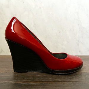 Cole Haan Red Patent Leather Wedges Size 5.5